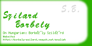 szilard borbely business card